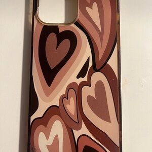 Apple Heart Design Phone Case in Brown Tones